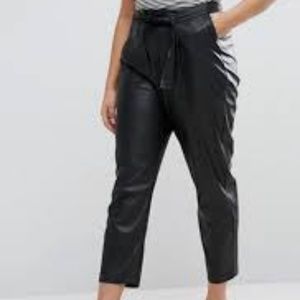Pleather Cigarette Ankle Pant